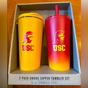 Limited USC Southern California Ombré Tumbler Sipper 2 pk 26 oz Stainless Steel
